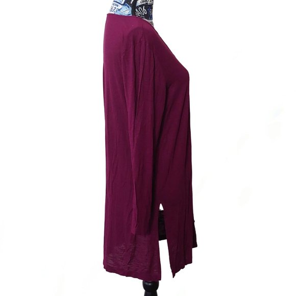 Old Navy Cross Necked Magenta Tunic with Slits - Picture 5 of 9
